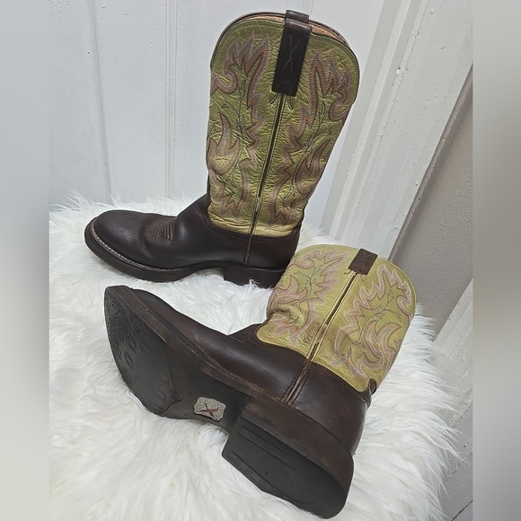 Smoky Mountain Brown/Green Hopalong Western Cowboy Boot 6.5B 🌴 - Picture 8 of 13